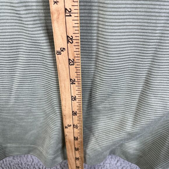 Van Heusen Studio Polo Shirt Mens Extra Large Green Striped Knit Short Sleeve - Picture 7 of 8